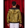 Lars Amadeus Men's Long Sleeves Zip Up Sparkle Metallic Sequins Hoodie Jackets - 3 of 4