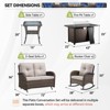 5 Piece Outdoor Patio Furniture Set with 50000BTU Propane Fire Pit Table, Deep Seating Wicker Rocker Chairs and Loveseat Glider Patio Conversation Set - 3 of 4