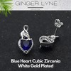 Heart Shape Blue Cz Drop Stud Earrings Womens Ginger Lyne Collection - image 4 of 4