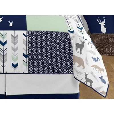 Sweet Jojo Designs Full/Queen Comforter Bedding Set Woodsy Blue, Green and Grey 3 pc — фото 4
