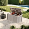Naysaye Deck Boxes, 2-Piece 180 Gal Outdoor Storage Deck Box, Small Patio Storage Bin for Garden Tools, Brown, 61.02"*28.39"*29.17" - 2 of 4