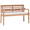 vidaXL Bench Brown Teak wood 47.2 in length Durable Garden Bench - White 47.2" - 2 of 4