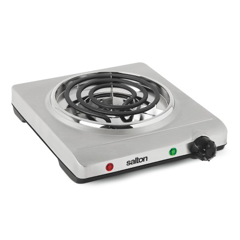  Electric Stove,Portable Stovetop Stainless Countertop Single  Burner Cooktop Compact and Portable, Adjustable Temperature Hot Plate, 1000  Watts: Home & Kitchen