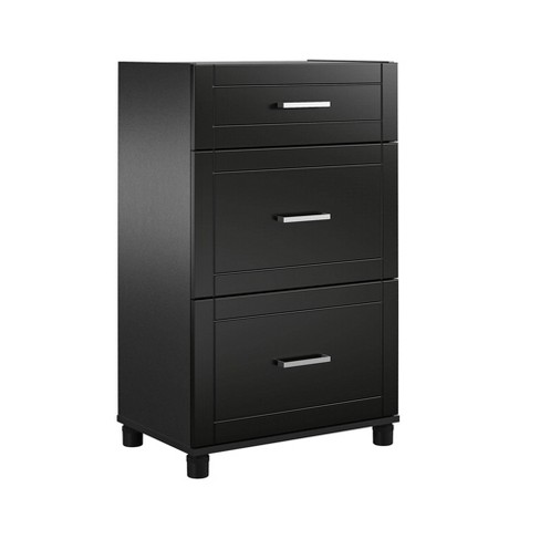 3 Drawer Organizer Black Metal with Black Oak Wood - Brightroom™