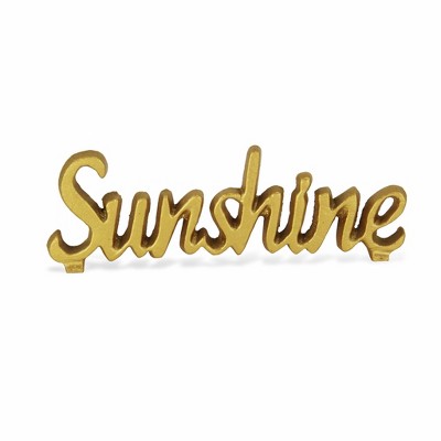 HomeRoots 3" Gold Cast Iron Hand Painted Sunshine Sculpture
