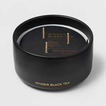 2-wick Black Glass Sweet Tobacco Lidded Jar Candle 12oz - The
