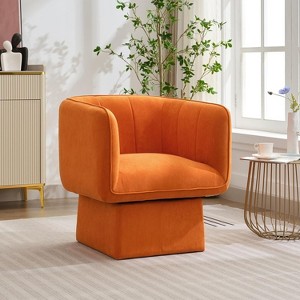 Acekool 360° Barrel Swivel Chair - Modern Velvet Design with Padded Cushion (Multiple Colors) - 1 of 4