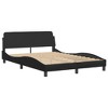 vidaXL Bed Frame without Mattress Black 53.9"x74.8" Faux Leather - 3 of 4