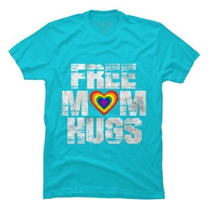 Adult Design By Humans Vintage Free Mom Hugs Heart Pride By Avocato T-Shirt - 1 of 2