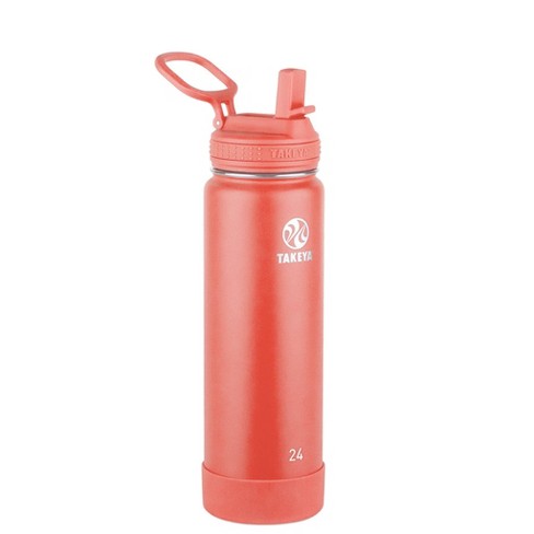 Takeya Actives Insulated Stainless Steel Water Bottle With Spout Lid 24 Oz Coral for sale online 