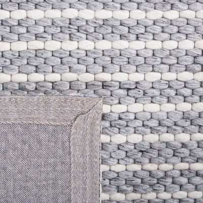 Ivory Flat Woven Wool 4' x 6' Handmade Area Rug