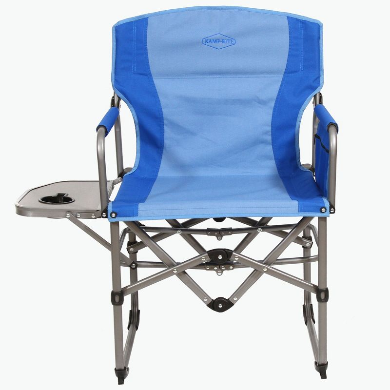 Kamp-Rite KAMPCC406 Compact Director's Chair Outdoor Furniture Camping Folding Sports Chair with Side Table and Cup Holder, Blue (2 pack), 4 of 7