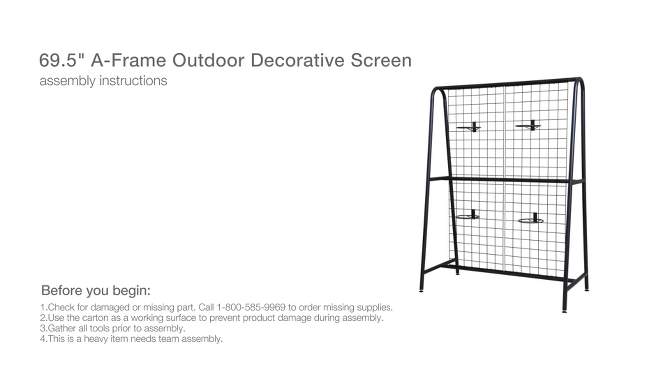 69.5&#34; A-Frame Outdoor Decorative Screen Black - Room Essentials&#8482;, 2 of 6, play video