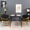 DYHOME Modern Mid Century Dining Chair, Upholstered Velvet Dining Room Chairs with Metal Legs for Makeup/Living Room (Set of 4) - 2 of 4