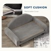 PawHut Raised Dog Sofa, Elevated Pet Sofa for Small and Medium Dogs, with Soft Cushion, Removable Cover, Anti-Slip Pads, Gray - 4 of 4