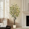 Artificial Eucalyptus Tree Indoor, Tall Fake Artificial Plant with White Planter - 4 of 4