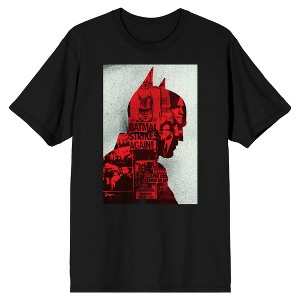The Batman Strikes Again Silhouette Men's Black T-Shirt - 1 of 1