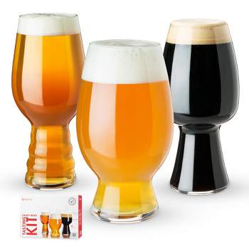 Spiegelau Craft Beer Tasting Kit Glasses, Set of 3, Lead-Free Crystal, Modern Beer Glasses, Dishwasher Safe
