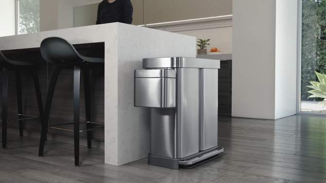 simplehuman 4L Compost Caddy Bin with Magnetic Docking Stainless Steel, 2 of 14, play video