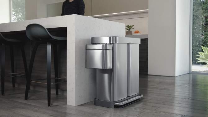 simplehuman 4L Compost Caddy Bin Brushed Stainless Steel, 2 of 14, play video