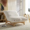 TiramisuBest Off-White Corduroy Lazy Sofa, Modern Armless Single Seat with Backrest for Living Room & Bedroom - 3 of 4