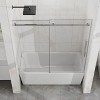 60"x58" Frameless Sliding Bathtub Door, 1/4"(6mm) Clear Tempered Glass with Easy-Clean Coating, Heavy-Duty 304 Stainless Steel, Chrome Finish - 4 of 4