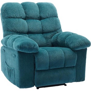 Manual Recliner Chair for Living Room, Overstuffed Ergonomic Fabric Reclining Sofa with Side Pockets, Breathable Upholstered Single Sofa - 1 of 4