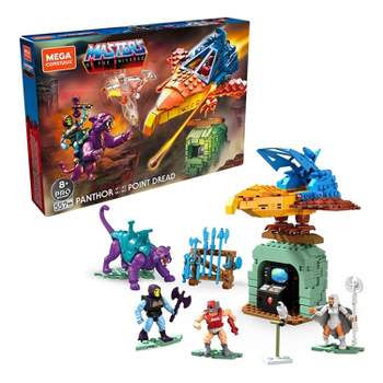 Mega Construx Masters of the Universe Panthor at Point Dread Building Block Toy Set with 3 Figurines for Boys and Girls Ages 8 and Up
