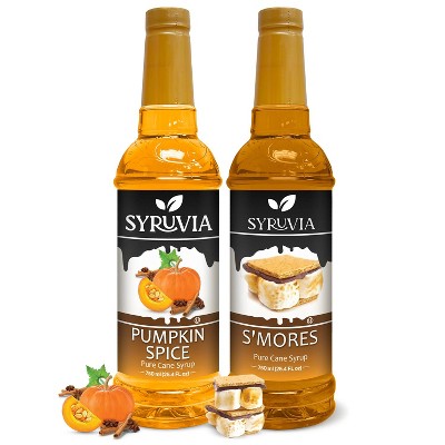 Syruvia Variety Pack - Pumpkin Spice & S'mores Syrup 25.4 Fl oz (2-Pack)