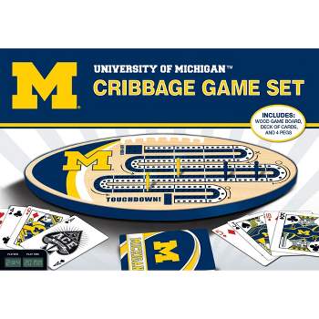 MasterPieces Officially Licensed  NCAA Michigan Wolverines Wooden Cribbage Game for Adults