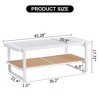 CAVINAS Coffee Tables for Living Room Contemporary Rectangle Double-layer Coffee Table Tea Table with Rattan Woven and Glass Desktop - 3 of 4