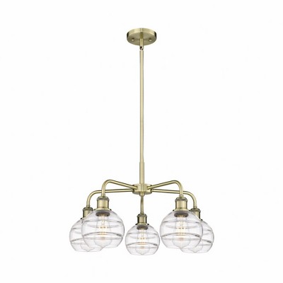 Rochester - 5 Light Stem Hung Chandelier In Industrial Style-13.38 Inches Tall and 23.88 Inches Wide