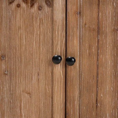 Glynn Two-Tone White and Oak Wood Storage Cabinet