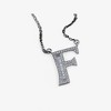 Anna-Kaci Silver Tone Initial Letter Pendant Necklace with Crystal Rhinestone Accents - 2 of 4