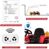 Garvee 12V Kids Ride-On Tractor with Trailer Remote Control LED Lights and Bluetooth Music - 2 of 4