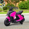 Aosom 6V Kids Motorcycle Dirt Bike Electric Battery-Powered Ride-On Toy Off-road Street Bike with Music, Headlights, Rechargeable Battery, Training Wheels, for Ages 2-4, Pink - 2 of 4