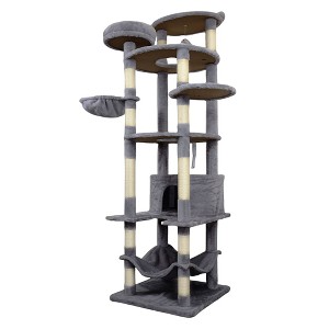 Kumasinova 78 In Cat Tower Pet Playground with Condo,Hanging Basket & Multi-Level Jumping Platform,Natural Sisal Scratching Posts - 1 of 4