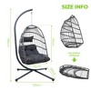 JUJABU Patio Wicker Swing Egg Chair with Stand and Cushions, for Balcony, Poolside, Garden - 3 of 4