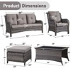 Gymojoy 6 Piece Outdoor Wicker Sofa with Patio Chairs with Coffee Table and Ottoman Sets - 3 of 4