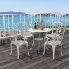 Resenkos Patio Dining Chairs, Patio Kitchen Chairs,Set of 4 Cast Aluminum Patio Dining Chairs with Armrests and Decorative Patterns White - 2 of 4