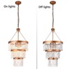 YIYIBYUS Wood Bead Ceiling Light, 5-Light Chandelier for Dining Room, Height Adjsutable - 4 of 4