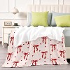 Lomsoe Cute Red Bow Flannel Throw Blankets Gifts for Women Girls, Warm Blanket Room Decor for Home Bed Sofa Couch Chair. - 4 of 4
