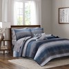Gracie Mills Ianne Modern 8-Piece Watercolor Stripe Quilt Set with Cotton Bed Sheets - 2 of 4