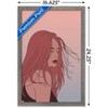 Trends International Hand Drawn Woman With Blowing Hair Framed Wall Poster Prints - 3 of 4