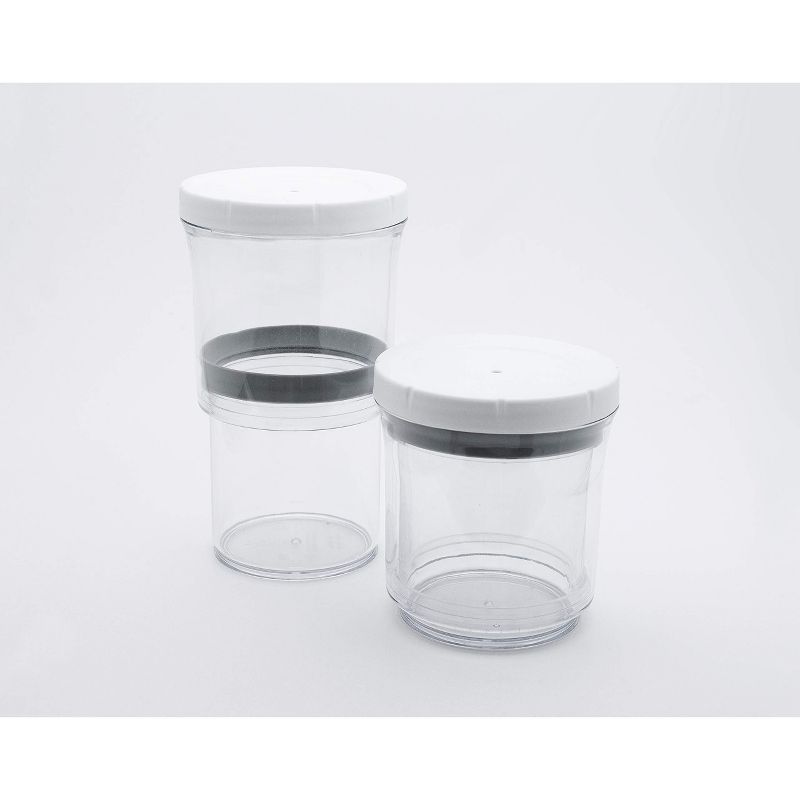 Botto Design The Adjustable Airtight Container 2-Pack | Push Down To Remove Air And Adjust Contents Between 16 oz & 32 oz (Clear), 2 of 7