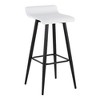 Faux Leather Fixed Bar Stool with Metal Base and Built-In Footrest for Kitchen or Home Bar - 2 of 4