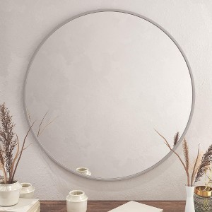 Lyngins 36 Inch Large Round Wall Mirror – 4mm HD Glass Bathroom Mirror, Anti-Rust Aluminum Bathroom Decor, Shatterproof Mirrors for Bathroom Sink - 1 of 4