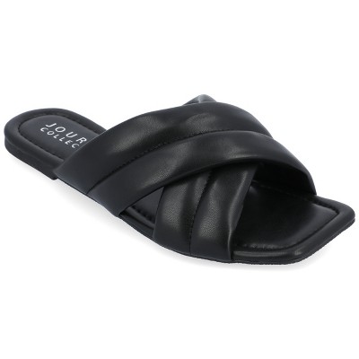 Journee Collection Womens Divyah Puff Strap Slide Sandals