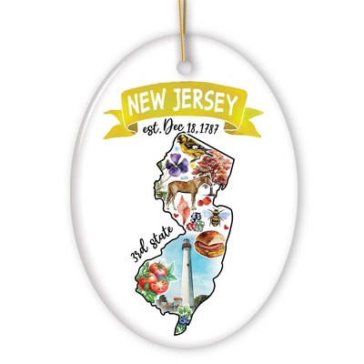 Artistic New Jersey State Themes and Landmarks Christmas Ornament| OrnamentallyYou