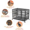Gulches 48" Heavy Duty Dog Crate with Wheels/Unique Air Lift Rod / 360¡ã & Adjustable 2 Bowls/Removable Dog Cage - 3 of 4